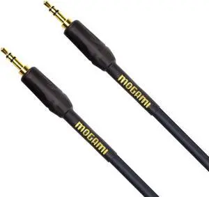 GOLD 3.5-3.5-06 Stereo Audio Patch Cable, 3.5mm TRS Male Plugs, Gold Contacts, Straight Connectors, 6 Foot