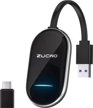 Wireless CarPlay Adapter for iPhone, Plug & Play Dongle Factory Wired Cars, Voice Control with Siri, 5.8GHz WiFi Bluetooth, Ultra Low Latency, Supports Maps/Music/Calls, Black