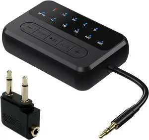 Bluetooth Transmitter Receiver, 2-in-1 V5.4 Wireless Adapter,Dual Link AptX Adaptive/Low Latency/HD Audio, Aux Adapter for Home Stereo, Airplane, Boat, Gym