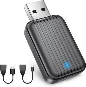 Wireless Carplay Adapter for AP iPhone: 2025 Upgraded Mini Car Play Dongle Convert Factory Wired to - Stable Control & No Delay USB Cars from 2016 iOS 10+