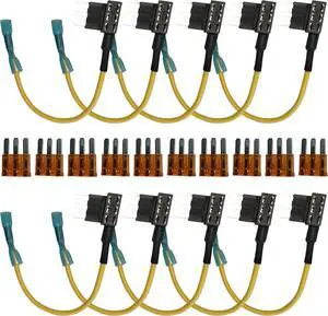 10 Pack  Micro3 ATM Add-A-Circuit Fuse Tap -Guaranteed Better Fitment- Fuse Holder Link for Automotive/Marine Applications 5-Amp Fuse Included