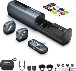 Cube-S, Cube SL Wireless Microphone, 48kHz 24-bit Lavalier Mic for Camera/PC/Android/iPhone Float Recording, 1000ft.(300m), 30H Battery (2TX + 1RX(Lightning) + Charging Case)