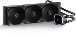 Iota L36 BK AIO CPU Cooler Liquid 360mm with Temp Digital Display,ARGB Alnum Alloy Pump,Fluid Dynamic Bea PWM Fans,TDP300W Water Cooling System for  LGA 115x/1200/1700/1851 &  AM4/AM5