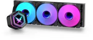 NC360 ARGB AIO CPU Liquid Cooler, 360mm High-Performance Water Cooling with High-Speed Ceramic Bea Pump, 3X PWM ARGB Fans,  LGA 1851/1700/1200/115X/2011,  AM5/AM4 - Black