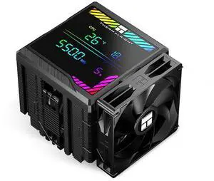 Peerless Assassin 140 Digital Black CPU Cooler, Double PWM Fans with 1850RPM Speed, Support  lga1700/1851/115X/2011/1200,:AM4/AM5, Computer CPU Cooling,Digital Screen Top Cover