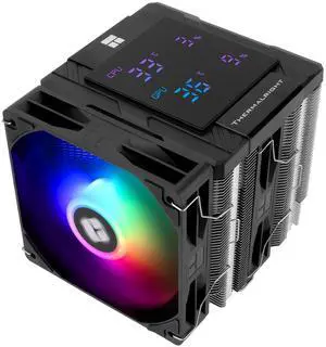 Peerless Assassin 120 Digital ARGB Black CPU Cooler, Double 120mm PWM Fans with 1850RPM Speed, Support  lga1700/1851/115X,:AM4/AM5,Computer CPU Cooling,Digital Screen Top Cover