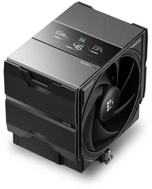 SK700V AM5 CPU Cooler, AM5 Exclusive, Digital Display, 7 Heatpipes CPU Air Cooler, Single Tower, 120mm FDB PWM Fan, Full RAM Freedom, L-Rail Lock Mount, 5 Years Warranty, Black