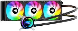 AIO CPU Cooler, 360mm AIO with High-Speed Ceramic Bea Pump, 3X PWM ARGB Fans, 3-Phase Motor for Better Cooling Performance, Heat Transfer, Low Noise,  LGA 1851/1700,  AM5/AM4