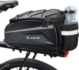 10L Bike Rack Bag  Hard-Shell Waterproof Rear Trunk Pannier with Rain Cover, 4-Side Reflective Panels, Bike Accessories for Commuter, Road, Mountain, E-Bike