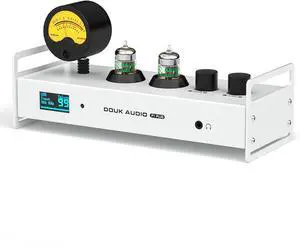 2 Channel Bluetooth Vacuum Tube Preamp, Hi-Fi Headphone Amp, USB DAC PC Sound Card, Wireless Receiver Audio Preamplifier with VU Meter, Optical, Coaxial, APTX, LDAC, DSD256, Remote Control