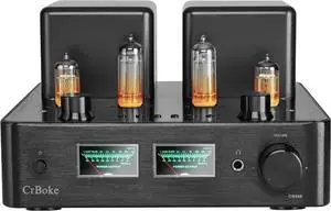 Tube Amplifier, Tube Amplifier Home Audio, Stereo Vacuum Tube Amplifier, with Bluetooth 5.0, Treble Bass Control, Subwoofer Output, Headphone Output, with Record Player Phono Preamp and USB DAC