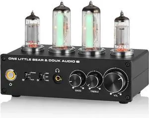 T9 Vacuum Tube Phono Preamp Stereo Turnt Preamplifier with Headphone Output and Treble Bass Control for MM/MC Record Player, Home Hi-Fi Audio, Amplifier, Speaker