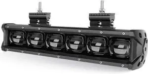 Off Road LED Light Bar 6D Projector 14 Inch 60W Single Row LED Driving Light Flood Beam for Car 4x4 Offroad Trailer Trucks Boat SUV ATV Marine Work Lights Waterproof Plug