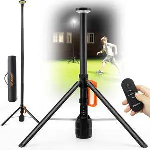 360° Recharge Work Light with Remote &Telescopic Stand (8.4Ft), 3000LM Ultra Bright 3CCT Dimm, 6000mAh Battery, Port Camping Light for Jobsite Workshop Sports Emergencies