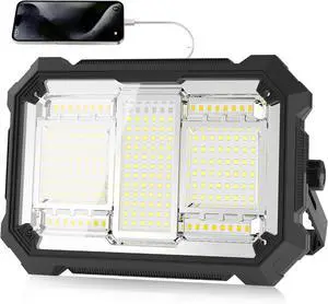 400W 32000MAh Recharge Work Light, 206 LED 32000LM Port Flood Light with Standinfinitely dimm function, IP66 Waterproof 4 Modes LED Job Site Lighting Flashlights for Mechanic Car Repair