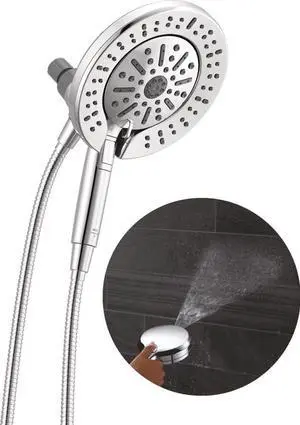 6-Setting In2ition 2-in-1 Dual Shower Head with Handheld High Pressure ProClean Spray, Chrome Detach Shower Head with Hose, 1.75 GPM Flow Rate, Chrome 75655