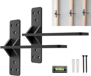 20 inch Floating Countertop Support Brackets by , Free Hanging Floating Shelf Brackets Heavy Duty, Invisible Wall Shower Bench T Support for Vanities, Granite Countertops, (2 Pack)