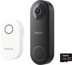 Video Doorbell Camera with 256GB microSD Card Bundle, Wired Video Doorbell, 5Ghz/2.4Ghz WiFi, 256GB SD Card for Local Storage, Chime Included