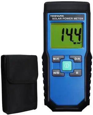 Solar Power Meter, Handheld Solar Irradiance Meter Solar Energy Meter, Digital Solar Power Meter with 2000 W/m2, 634 BTU / (ft2 · h) Measu Range and MAX/MIN/Data Hold Function