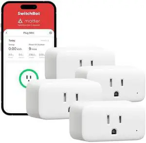 2025 New  Sm Plug Mini 15A(4 Pack), Energy Monitor, Sm Home WiFi(2.4GHz) & Bluetooth Outlet, Compatible with Alexa & Google Home, APP Remote Control & Timer Function, No Hub Required