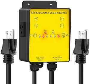 Automatic Vacuum Switch,  220V Dust Collector Ster Outlet Switch for 220V Tools and 220V Vacuum, Delay Vacuum On/Off & Adjust Actuation Threshold Design, Save Time on Vacuum Control