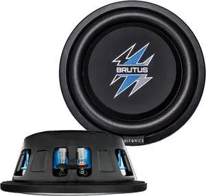 BXS8D4 Brutus Shallow Mount Subwoofer (Black)  8 Inch Subwoofer, 400 Watt, Car Audio System, 2 Inch Voice Coils, UV Rubber Surround, Best in Sealed Enclosures, Marine Grade