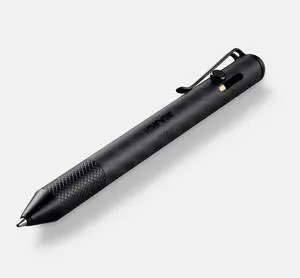 Ridge Bolt Action Pen - CNC Machined ryday Carry Pen, Knurled Grip, Pressurized Refill, Manganese Sp Steel Clip, Compact Pocket EDC Pen with Schmidt EasyFlow 9000 (Carbon Fiber 3K)
