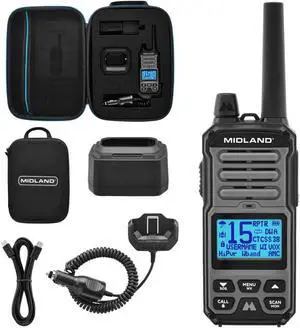 GXT67 PRO 5W GMRS Radio - Two-Way  Walkie Talkie - Repeater Cap, IP67 Waterproof, Active Noise Canceling, Hands-Free Operation, 99 Channels, 16-Hour Battery -1 Pack