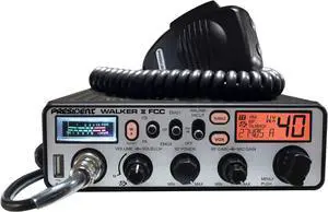 Electronics WALKER II FCC AM Transceiver CB Radio, 40 Channels AM, Channel Rotary Switch, Volume Adjustment and ON/OFF, Manual Squh and ASC, Multi-functions LCD Display