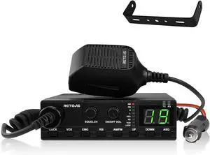 MB2 AM/FM Professional CB Radio, 40 Channels Mini Radio, Easy to Operate, Squh Knob ASQ, VOX, Auto-Scan, CB Mobile Radio for Truckers, Black