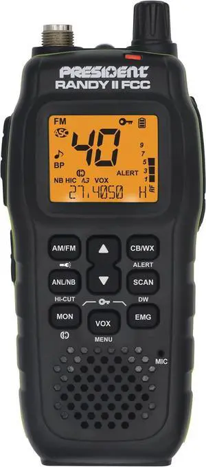 Randy II FCC - First FCC Approved AM/FM Handheld CB Radio with NOAA Weather Channel, ANL Filter, ASC, Scan Skip, VOX Built-in, 7-Color LCD Dispplay