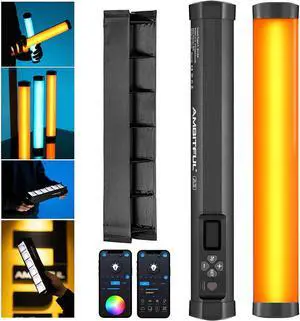 A2 Full-Color RGB Tube Light, CRI 95 TLCI 97 Accurate Color,2500k-8500K Adjust,RGB CCT HSI Mode, 29 Fx Light Effect,APP Control Support, Brightness Adjust(A2+SA-25 Grid Softbox)
