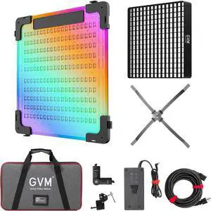 GVM 100W RGB Flexible Led Video Light, 2000K~10000K, Flexible Folding LED Panel Light, 16 Lighting FX with Soft Box, APP Control GVM Lighting for Photography