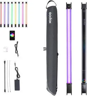 TL60 RGB Tube Light, Full Color RGB LED Video Light, 2700K-6500K Recharge Dimm LED Light Stick, CRI 96+, TLCI 98+ with Built-in 2600mAh Battery and APP DMX Control