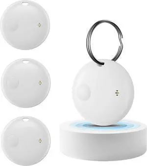 4 Pack Bluetooth Tracker, Works with nd My (iOS Only), Smart Item nder with Loud Sound, Key nder Air Tracker Tags, Tracker Tag Locator for Keys, Luggage, Satchel (White)