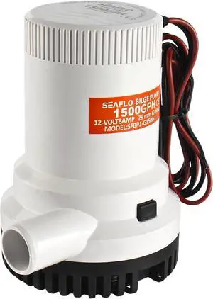 01 Series 1500 GPH Bilge Pump  12V, 1-1/8" Outlet, Marine Submersible Pump with Anti-Airlock Protection, CE & Rohs Certied, 4-Year Warranty | Reliable for Boats and Marine Applications