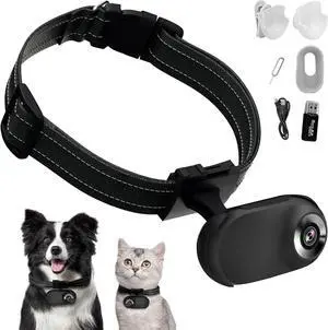 HD 1080P Cat Camera Collar with Video Record Wireless Mini Sport cam,Small Action Cameras,Body Camera for Pet Supplies/Stuff,Outdoor/Inoor Birthday Gift No Wi