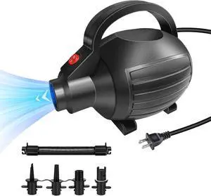 Electric Air Pump for Inflatables 600W Air Mattress Pump,Portable Bed Pump for Gymnastics Mat Pool Toy Float Raft Airbed Quick Inflate/Deflate with 4 Nozzles 110-120V AC