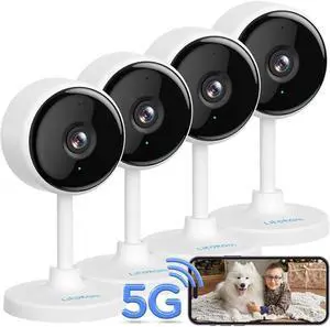 Indoor Cameras for Home Security with Night Vision, Pet Camera with Phone App, Wi Home Security Camara, Baby Monitor Work with Alexa, Motion Detection, 2-Way Audio, 2 Pack, 4MP