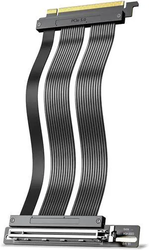 PCIe 5.0 X16 Riser Cable, GPU Vertical Mount Extension Cable, High-Speed 64GT/s 128GB/s Bandwidth,Compatible with PCIE 4.0/3.0, for RTX5090/RX8900 GPU Graphics Card, Black (200MM/ 20cm/ 0.65ft)