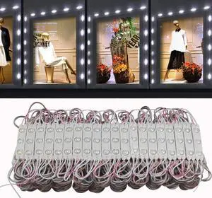 Storefront Light 200PCS LED Module for Signs White 6500K 1.2W 12V DC 2835 SMD 3 LED Window Light Waterproof for Letter Advertising Sign r(White Light,Power Supply NOT Included)