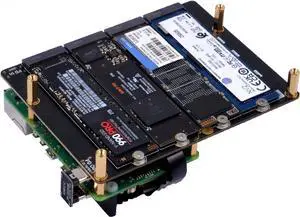 N16 Quad M.2 M-Key NVMe SSD HAT for Raspberry Pi 5, Support M.2 NVMe M-Key 2230/2242/2260/2280 SSDs