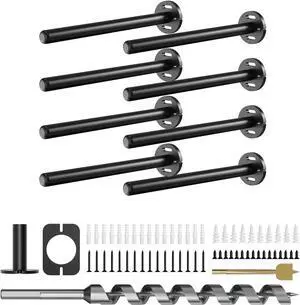 8pcs Wall Shelf Brackets Heavy Duty Floating Shelf Bracket Hidden,Invisible Black Shelving Brackets rative Floating Shelf Hardware Heavy Duty,Metal Shelf Support Bracket (8 inch-8pcs)