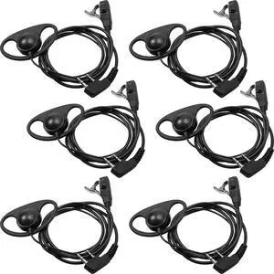 24 Pcs Radio Headset with Mic 2 Pin D Shape Walkie Talkie Earpiece with Mic Walkie Talkie Earpiece Compatible with Rt68 Rt19 Rt27 Rt28 Rt22 Rt21 H-777 2 Way Radios, Soft Ear
