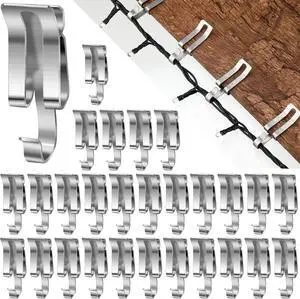 400 Pcs Christmas Light Clips Metal Gutter Hooks for Outdoor Xmas Hangers for Shingles Roof Seasonal Lighting Gutter Clips Hanging Festival Xmas Outside ration