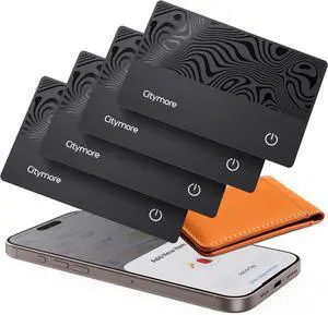 4Pack Wallet Tracker Card, for Airtag Wallet Bluetooth Tracker Smart nder for   Air tag nd My[  M Certied] (iOS Only) IP68 Waterproof, Item Locator for Bags,Luggage,Passport, ID