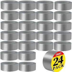24-Pack Silver Heavy Duty Duct Tape Strong Adhesive, 2 Inch x 720 Yd Duct Heavy Duty Waterproof All Weather Gray Duct Tape No Residue Sealing & Patching for Indoor&Outdoor Repair