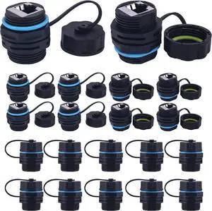 20PCS Waterproof CAT6 RJ45 Panel Mount Coupler, Panel Mounting Shielded CAT6 RJ45 Connector Cat5/5e/6 8P8C Ethernet LAN Cable Coupler Double Head Adapter with Waterproof/Dust Cap