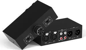RCA and XLR Selector Switch Boxes, 2(1)-in-1(2)-Out RCA/XLR Speaker Switcher Selector, Hi Balanced Stereo Audio Switcher/Converter Premium Selector Splitter Box with Volume Controller