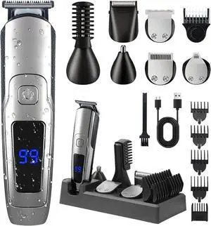 Beard Trimmer for Men, 20 Length Settings, Waterproof Electric Razor for Men, Hair Trimmer, Nose Hair Trimmer, Cordless Hair Clippers, All-in-One Grooming Kit